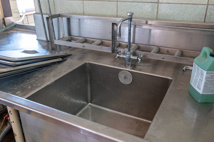 School kitchen sink
