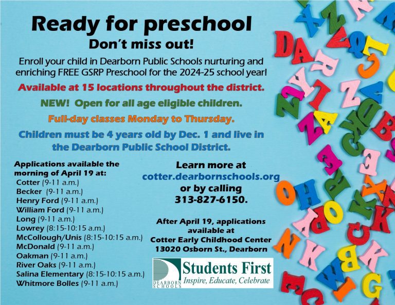 Flier for GSRP enrollment
