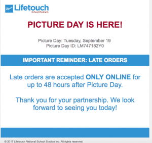 Fall Picture Day – Late Orders Online