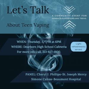 “Let’s Talk About Teen Vaping”  DHS 3/7/19 @ 6 p.m.