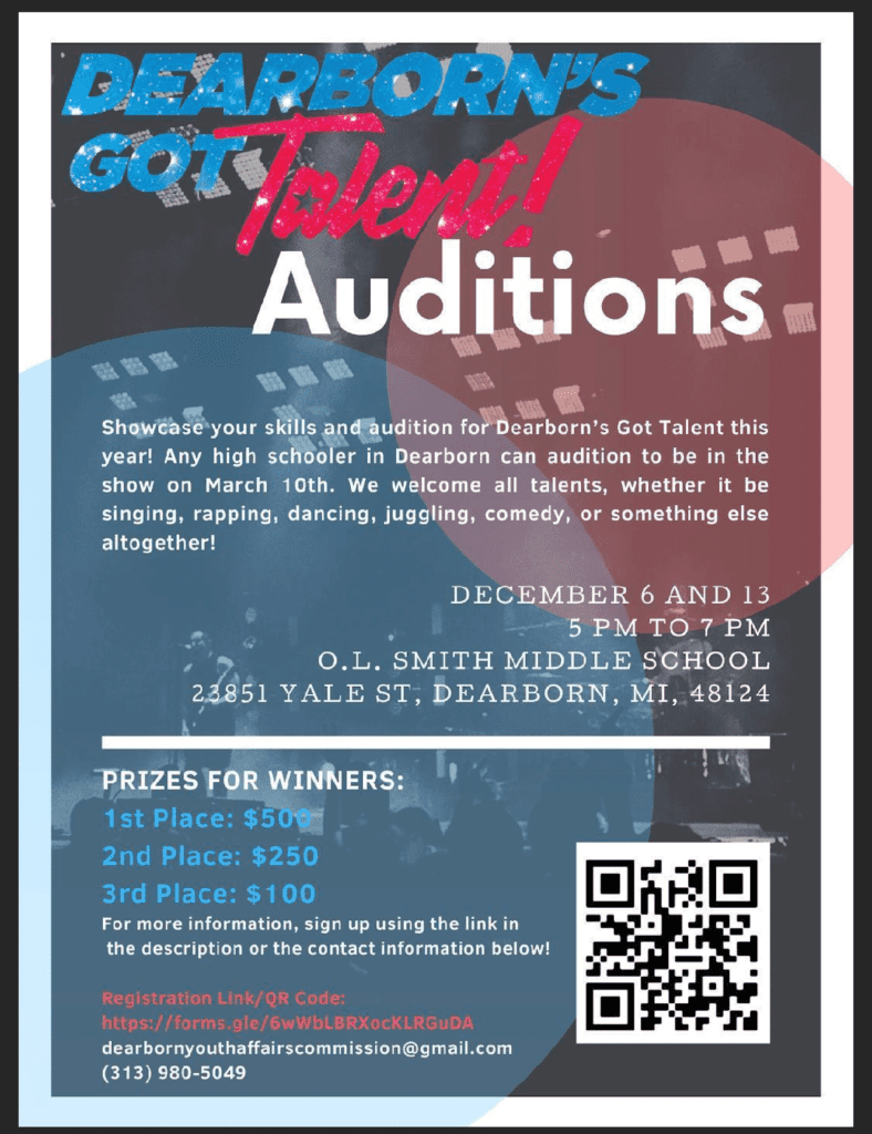 Dearborn's Got Talent Auditions flyer