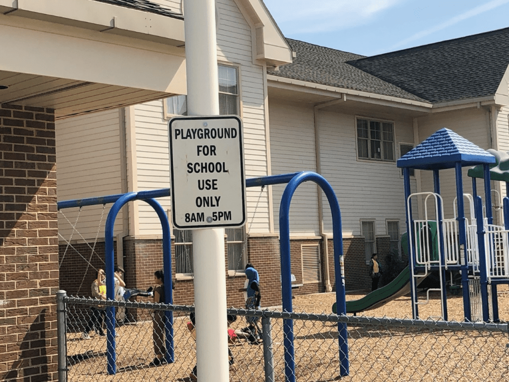 School Playground:  For the safety of all students, the playground is for school use only between the hours of 8:00 – 5:00 Monday-Friday.  Thank you