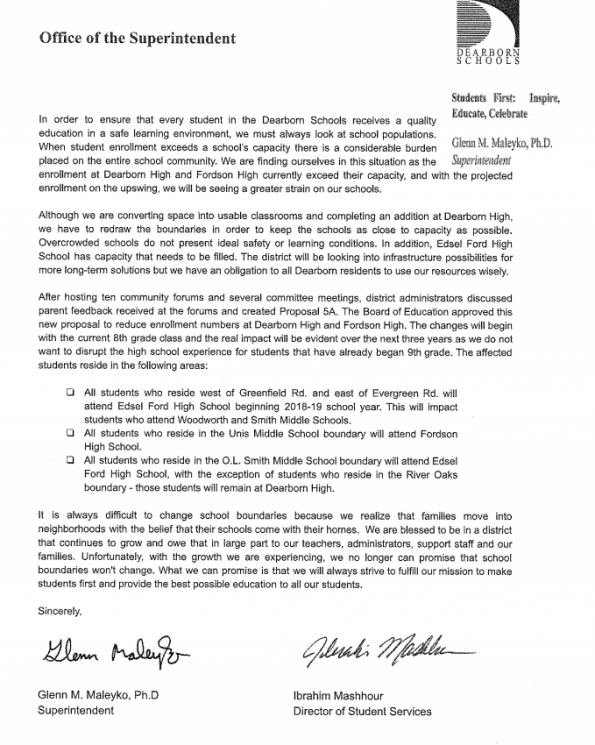 Dearborn Public Schools Boundary Changes-Proposal 5A