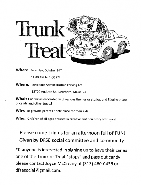 Trunk Or Treat at Dearborn Administrative Parking Lot