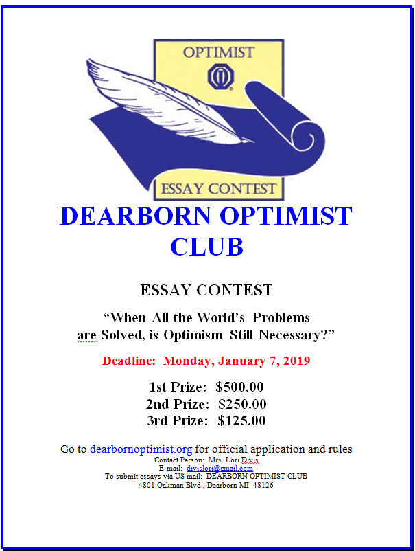Dearborn Optimist Club Essay Contest | Maples Elementary School