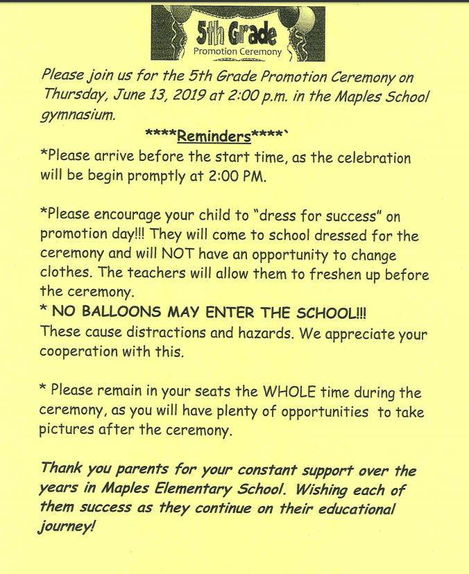 5th Grade Promotion Ceremony