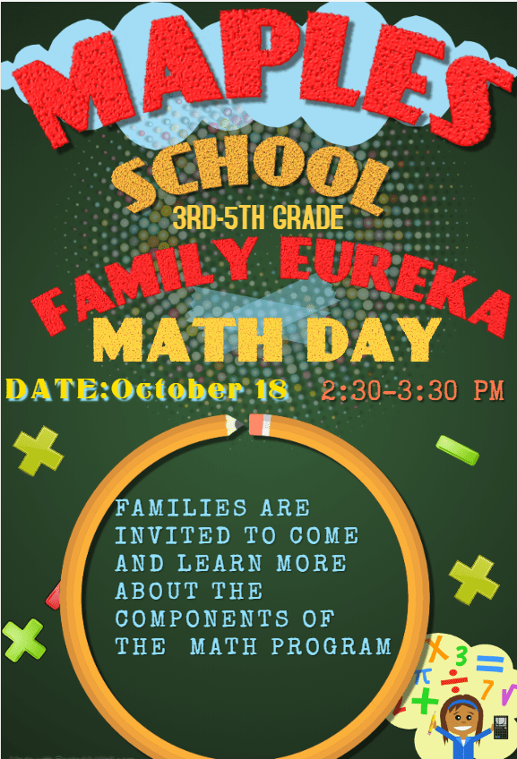 Eureka Math Day- October 18, 2019 at 2:30 pm