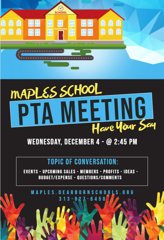PTA MEETING- Wednesday, December 4, 2019