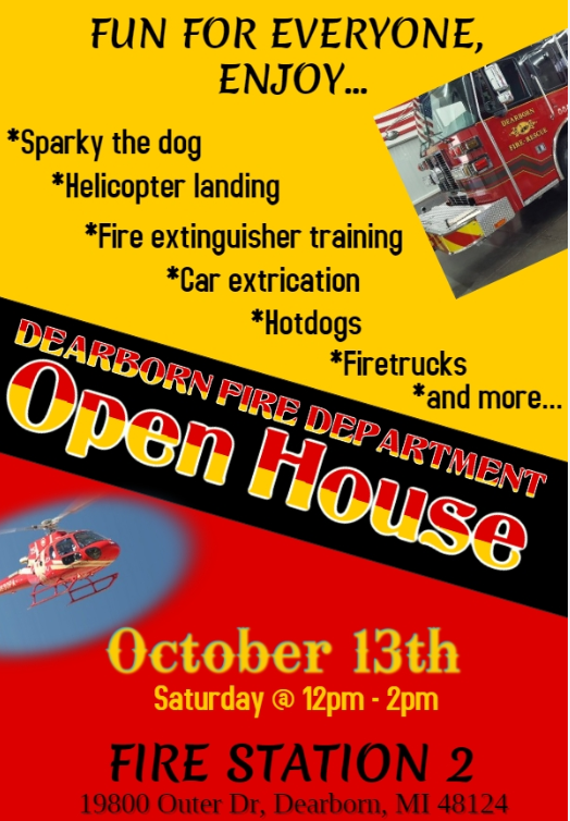 Dearborn Fire Department Open House – October 13th