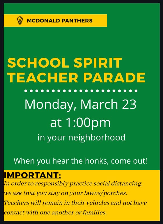 School Spirit Teacher Parade