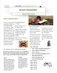 March 2015 newsletter page 1