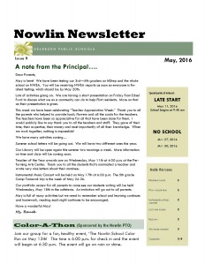 Newsletter, May 2016