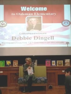 Debbie Dingell Reads to Oakman Students