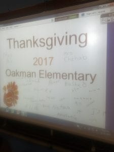 Happy Thanksgiving from our English Language Learners