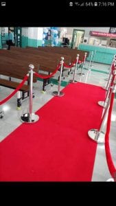 Red carpet setup