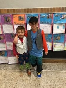 Brothers dressed up for Mix and Match Day on Monday