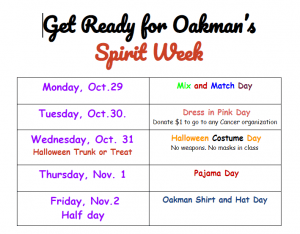 Spirit Week Starting on Monday