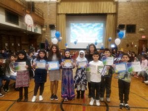 Ms. Habhab's students with their awards