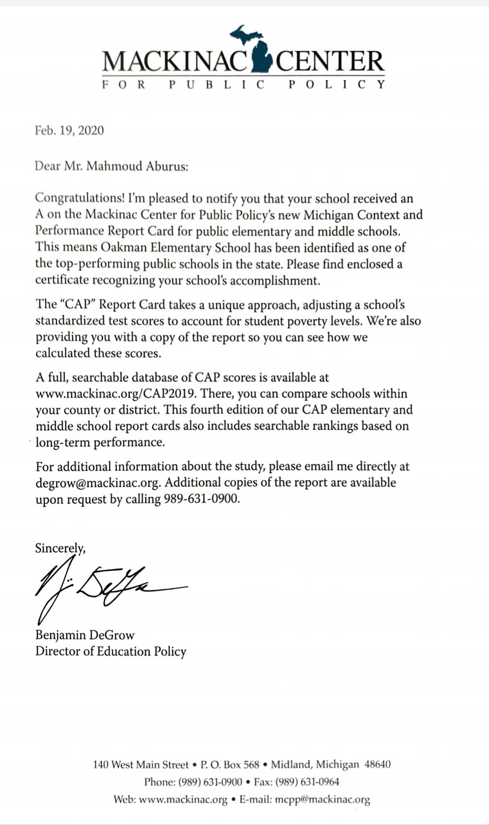 Congratulations to Oakman Elementary School 😊