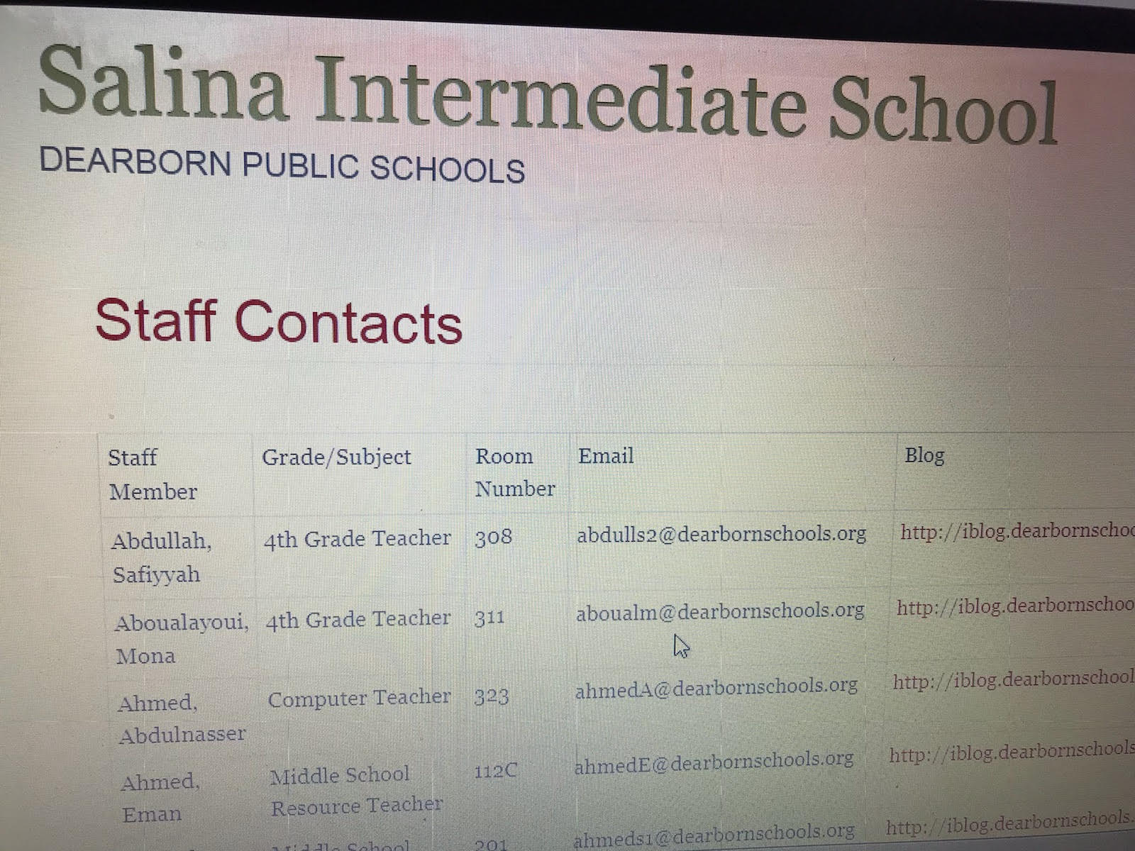 Staff Contacts updated on the iblog as of today!