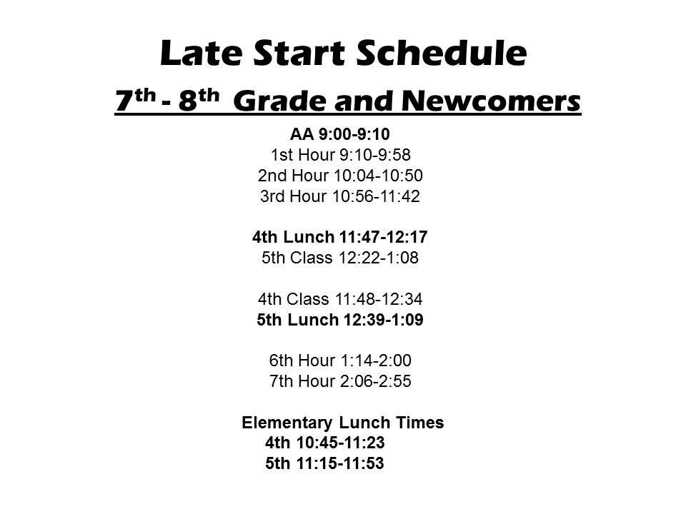 Late Start Schedule