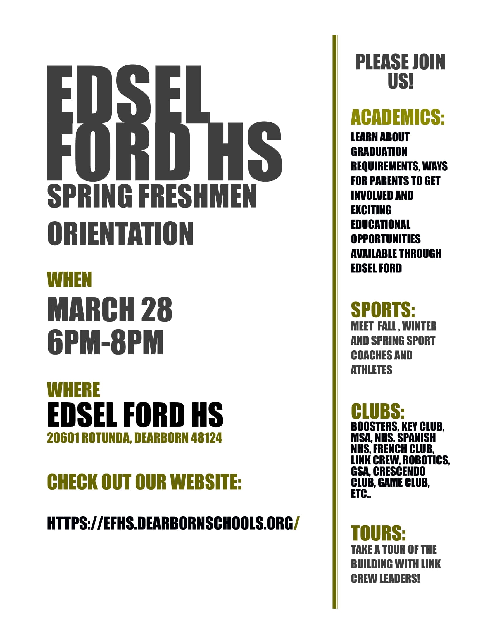 Edsel Ford Freshmen Orientation