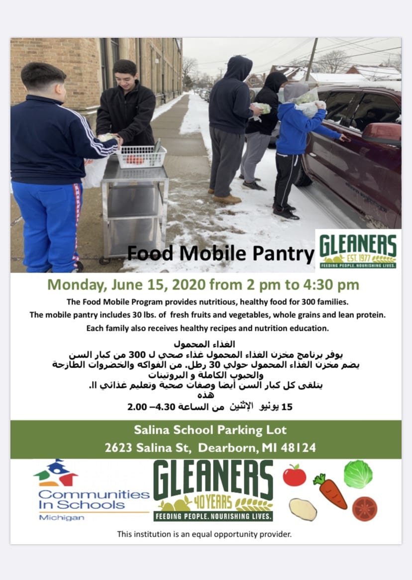 Mobile Food Pantry June 15 at 2PM at Salina