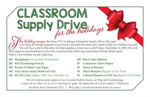Classroom Supply Drive for the Holidays