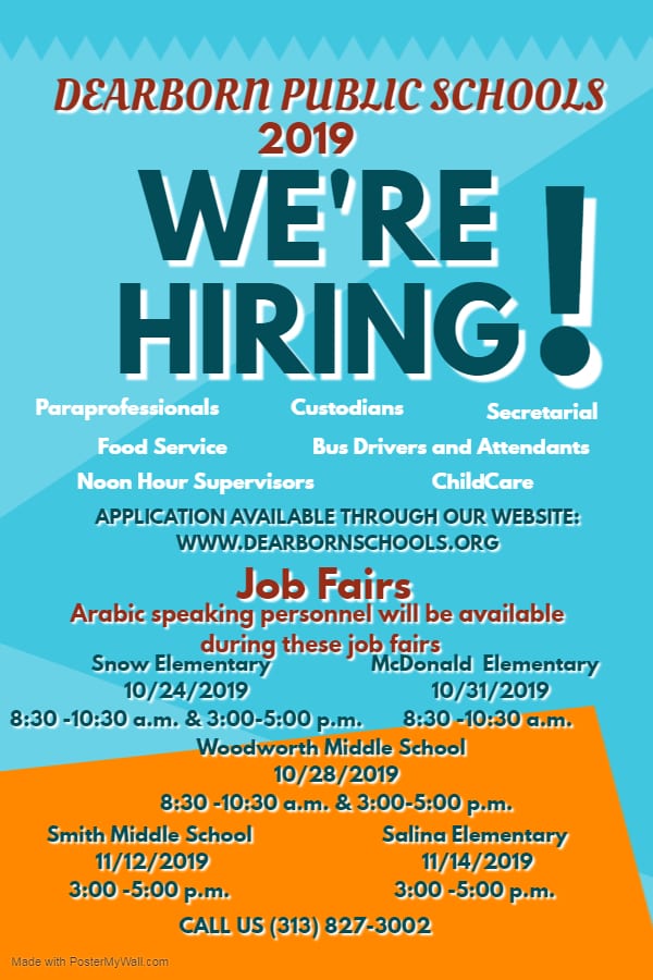 Job Fairs for Dearborn Public Schools Coming to Snow Elementary Oct. 24