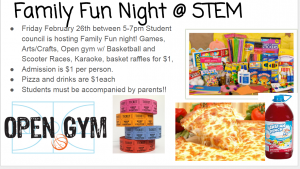 Family Fun Night Reminder!