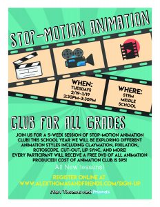 Stop Motion Animation Club Returns to STEM