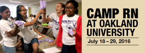 CAMP RN at Oakland University: July 18 – 29, 2016