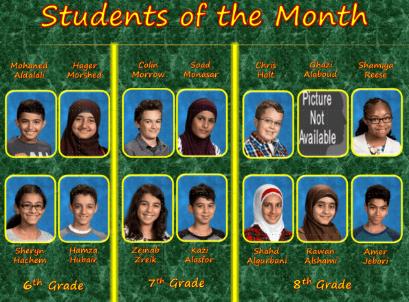 February, 2017 Students of the Month