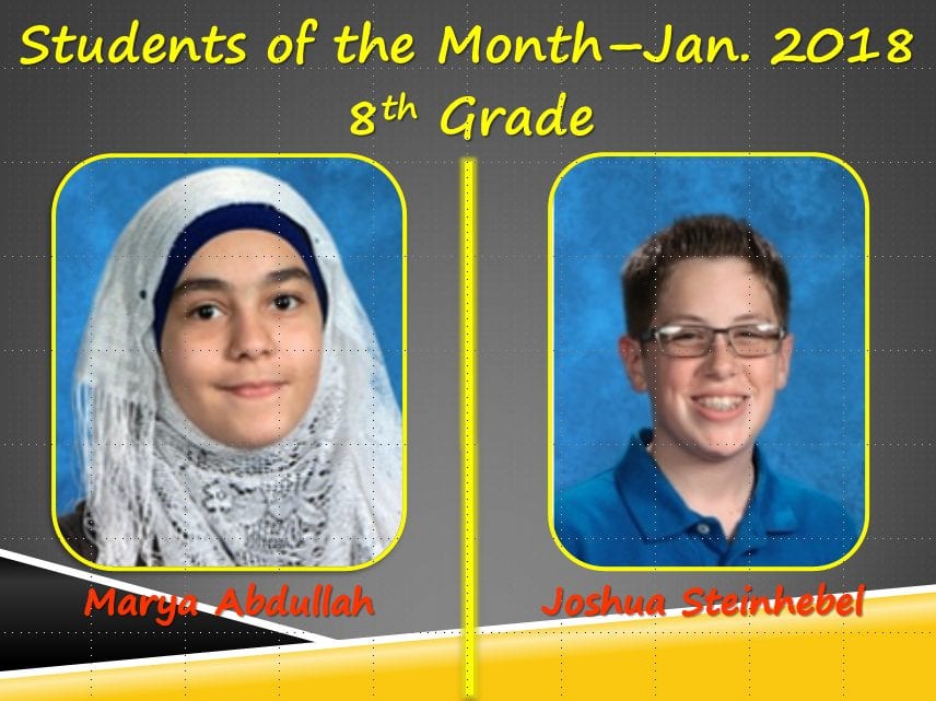 January 2018 Students of the Month