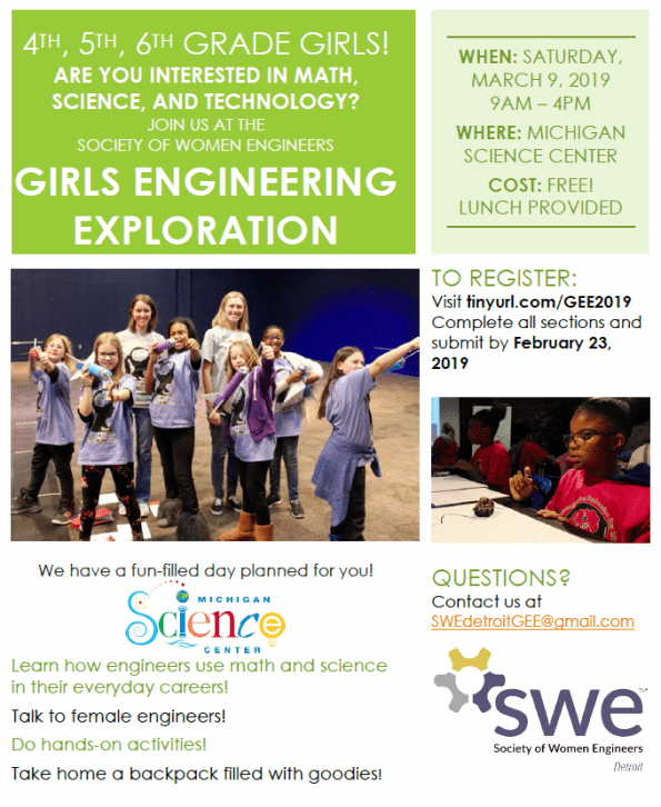 GIRLS ENGINEERING EXPLORATION: March 9, 2019