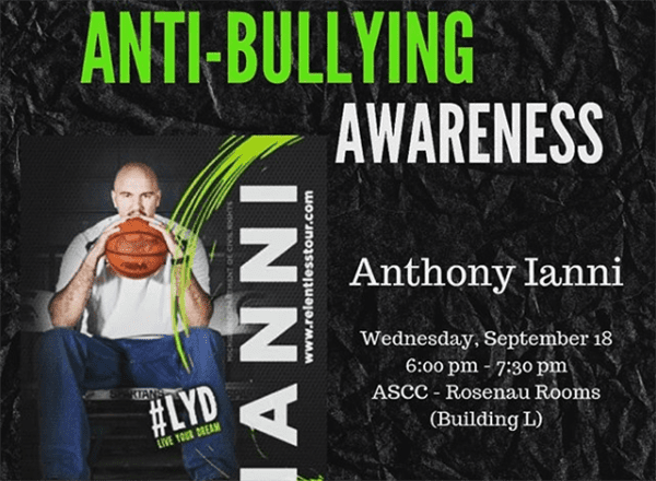 Ianni Talks about Anti- Bullying Awareness at HFC