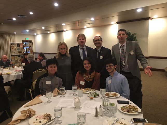 Congresswoman Dingell at Rotary with the Vision Sign, Superintendent, Commissioner Woronchak, City Clerk Darany, Students and Guests. 