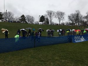 at ford field a fence and rain