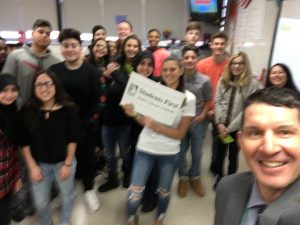students with the vision picture at DHS-selfie