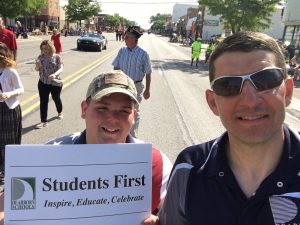 a selfie at the parade. 