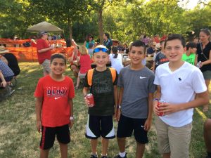 4 boys at homecoming 2 drinking pop