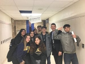 Students and Superintendent Maleyko in a selfie at Fordson