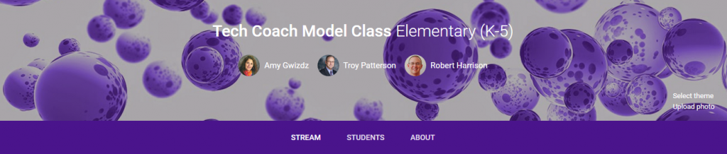 Tech Coach Model Class for Google Classroom header