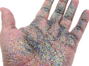 glittered hand