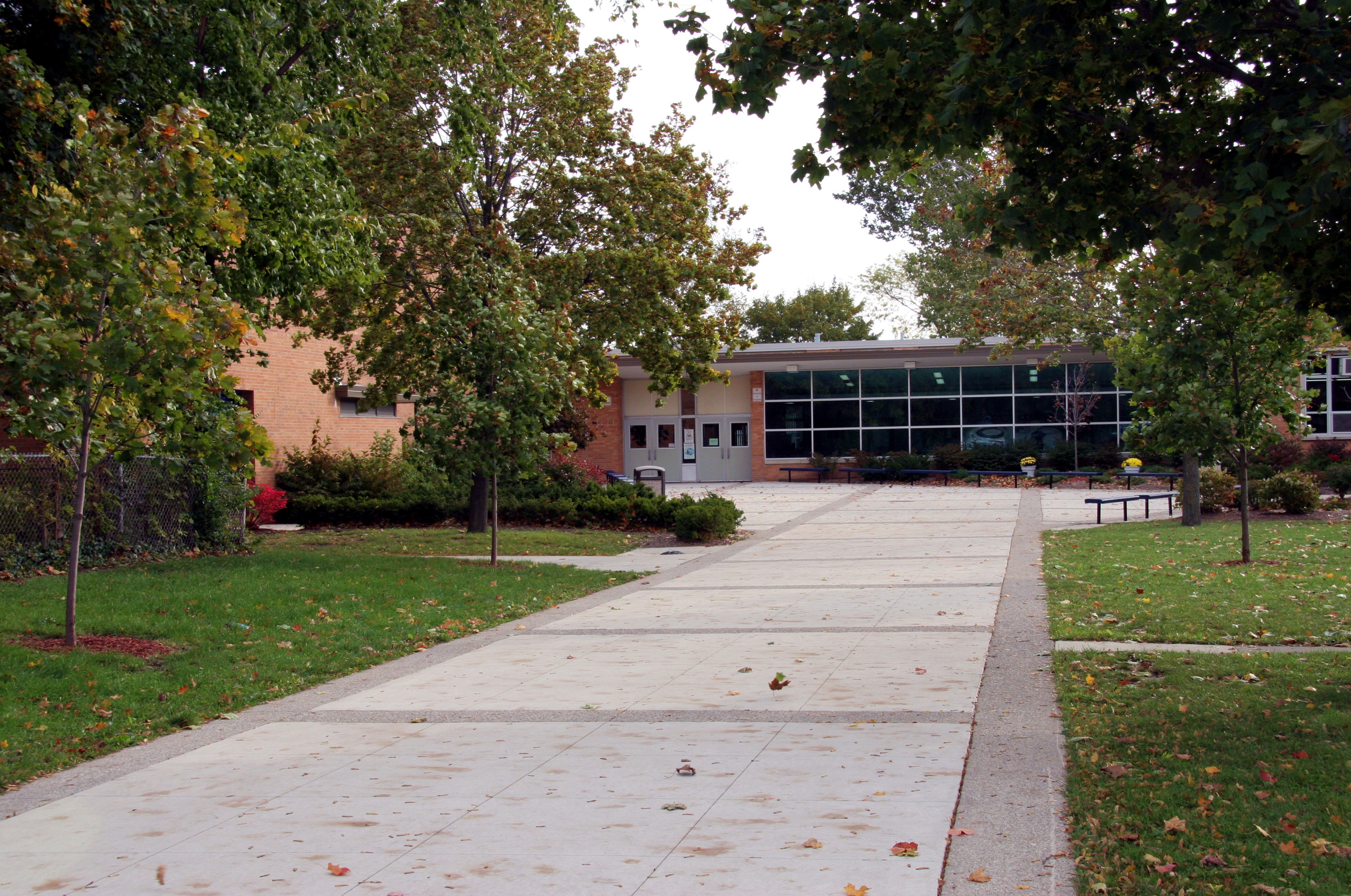 front walkway of Bryant Middle School