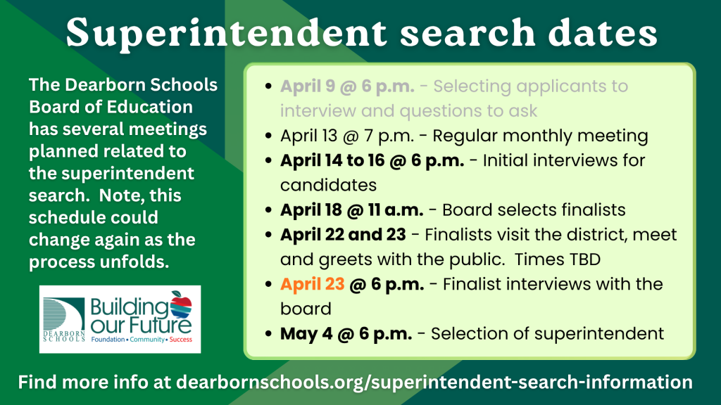 Updated flyer with superintendent search dates