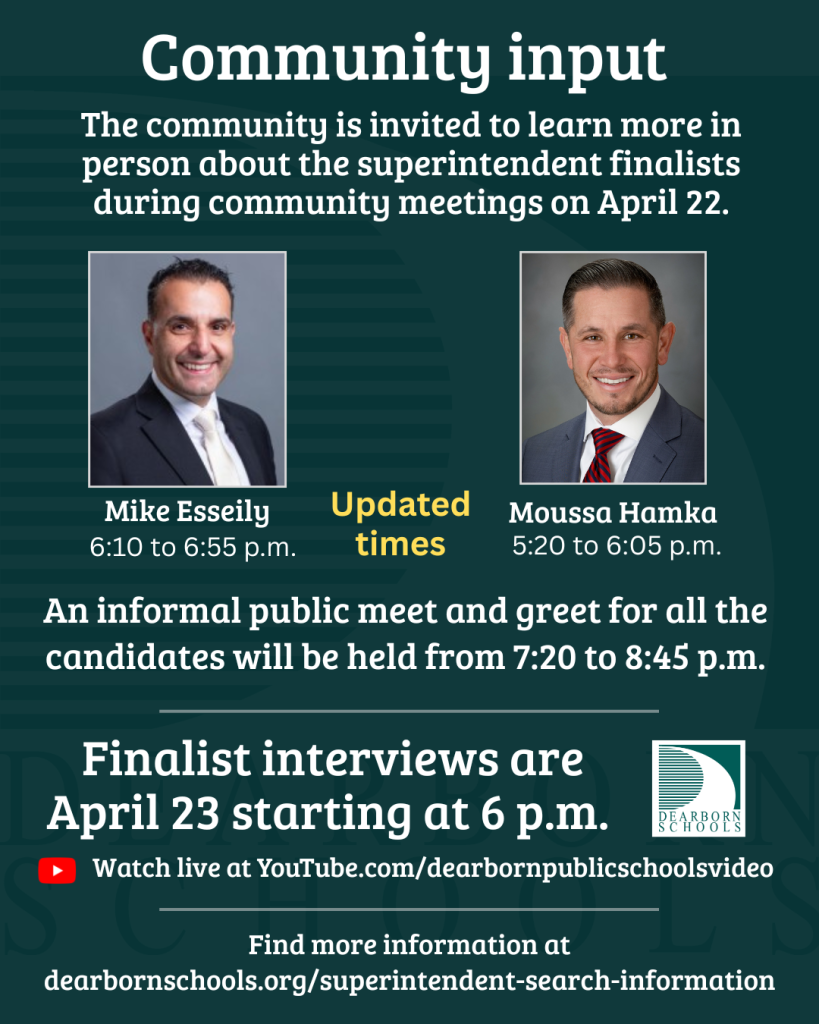 Updated graphic for community meetings with superintendents